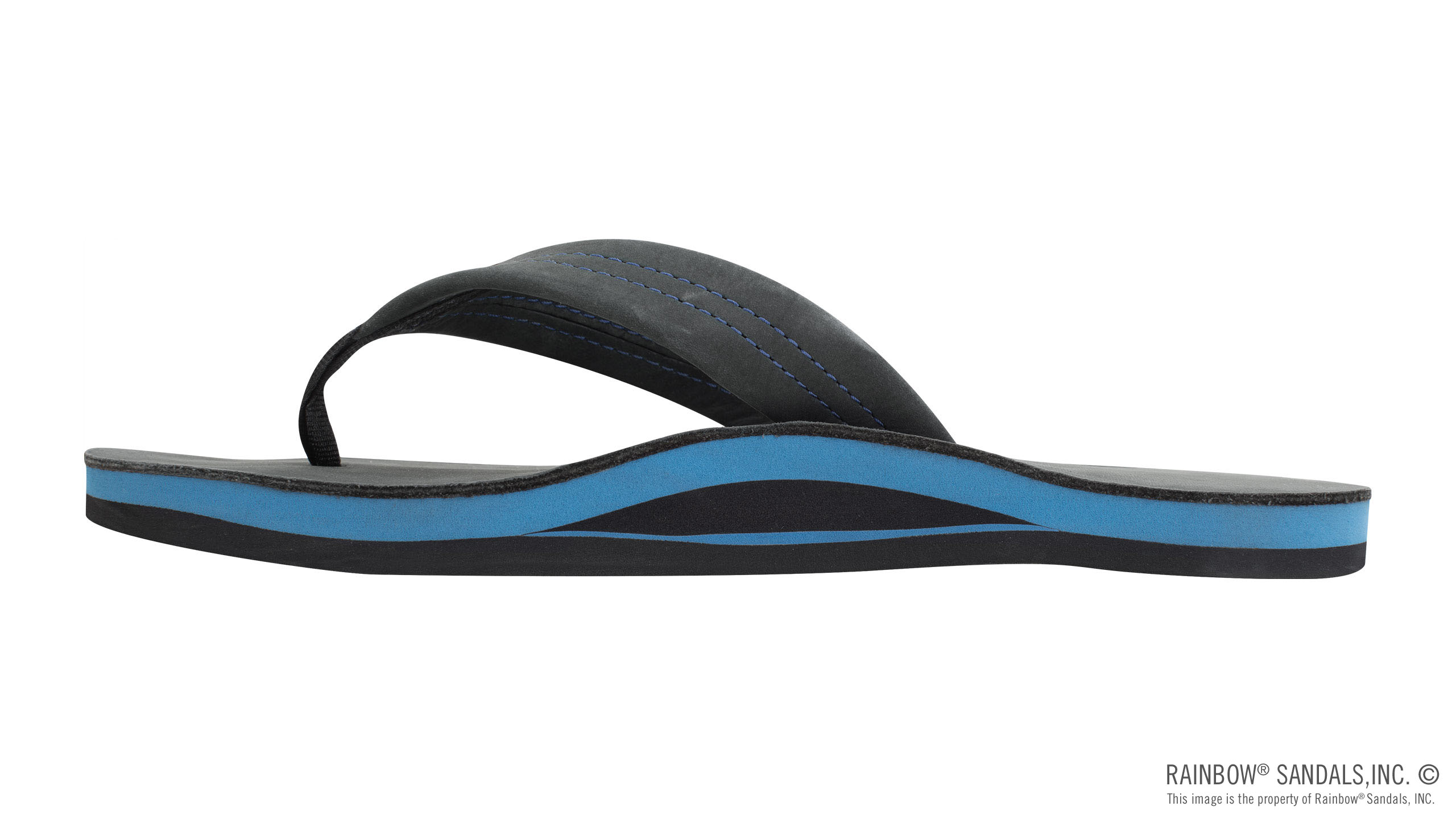 Premier Blues - Single Layer Premier Leather with Blue Midsole 1" Strap - Image 2