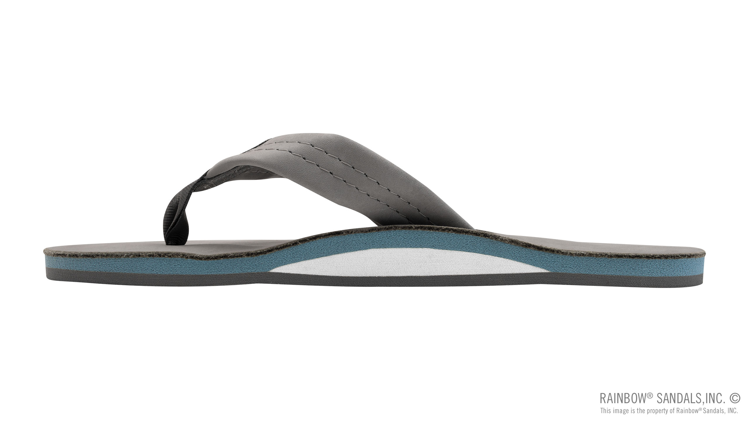 Signature Series - Men's Single Layer Premier Grey Leather Lt Blue Midsole - Image 2