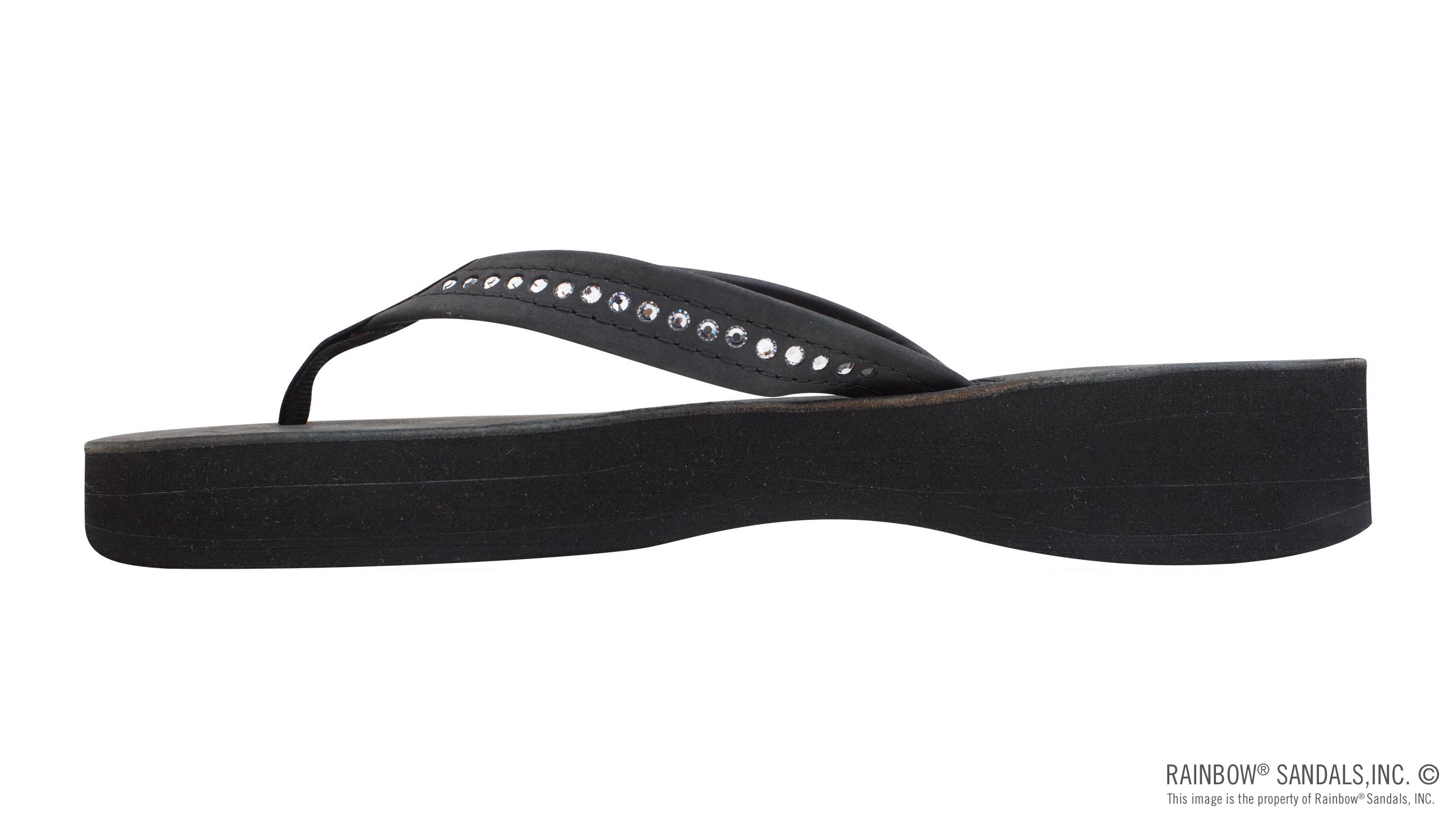 Four Layer Leather Wedge - 3/4" Strap with Crystals - Image 2