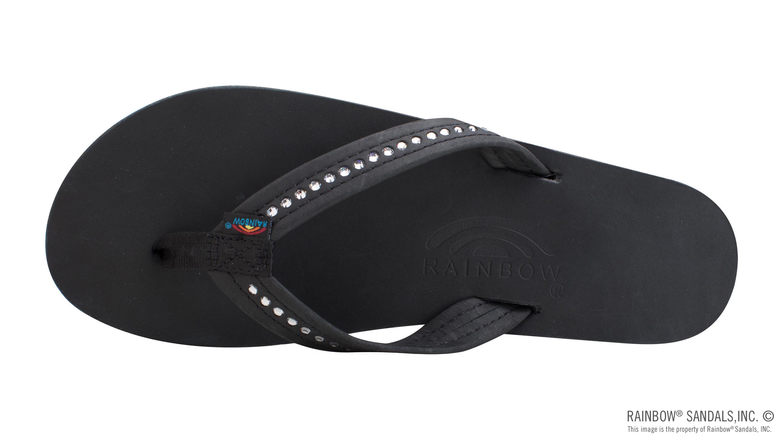 Four Layer Leather Wedge - 3/4" Strap with Crystals - Image 3