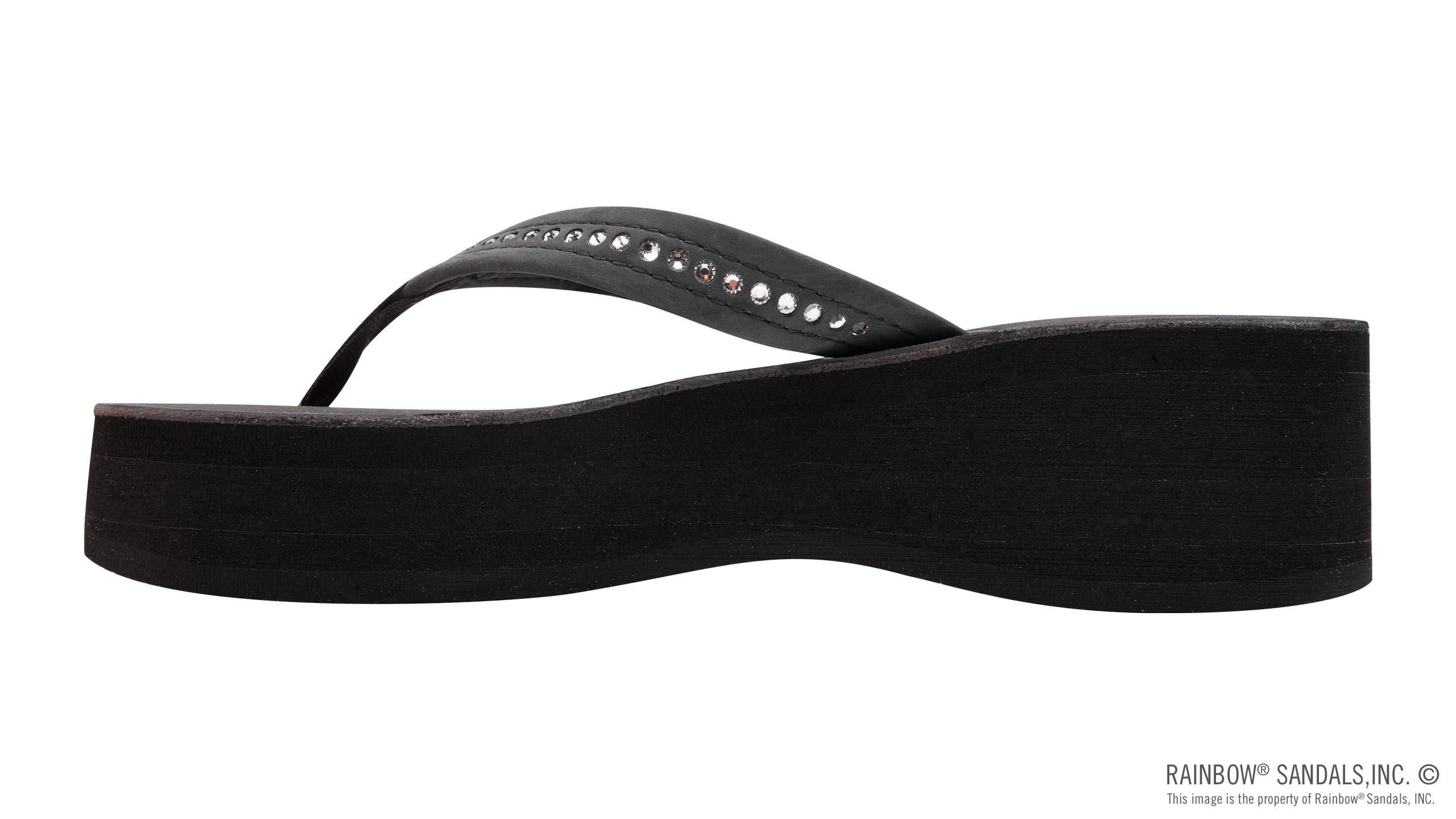Six Layer Leather Wedge - 3/4" Strap with Crystals - Image 2