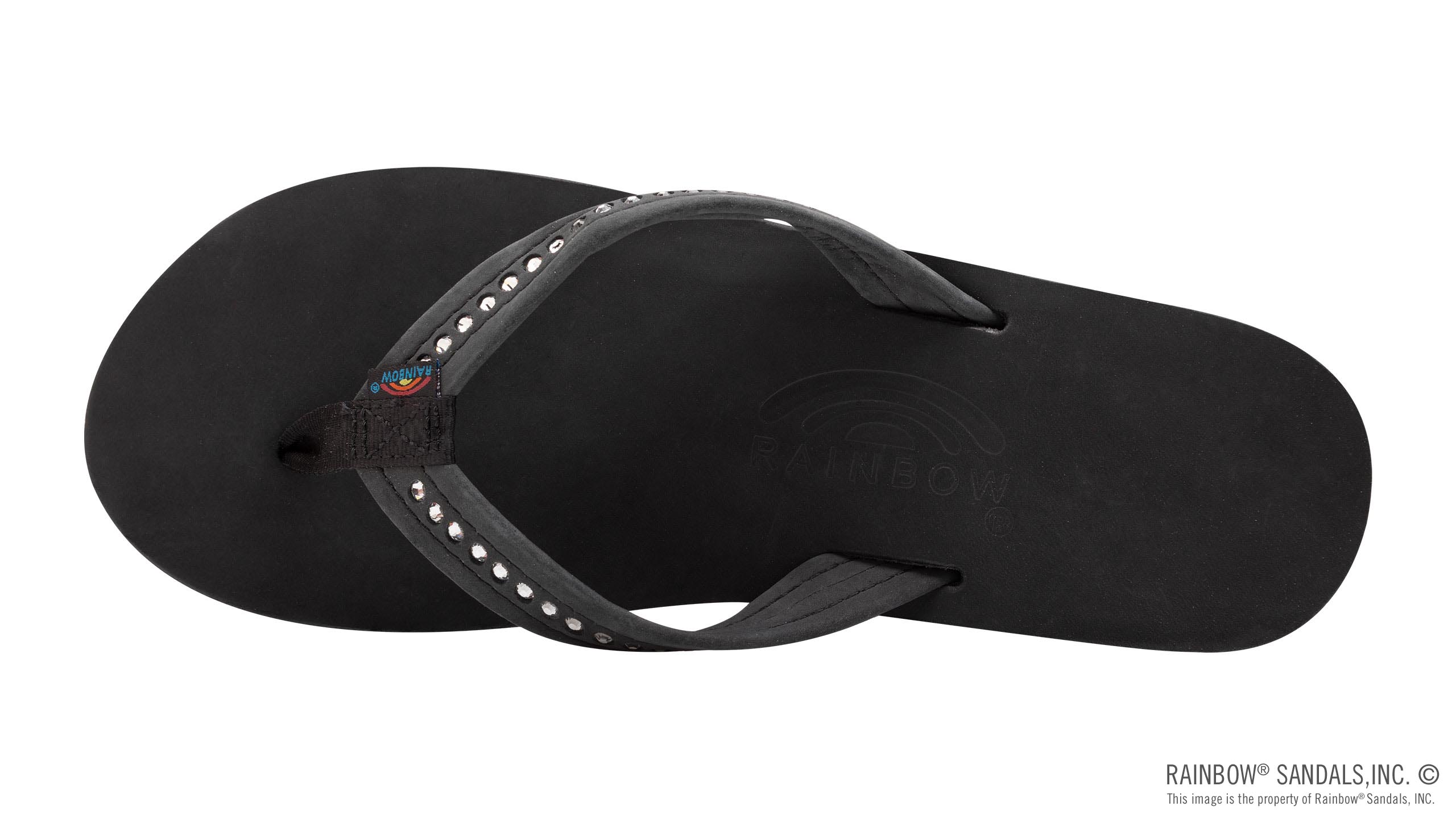 Six Layer Leather Wedge - 3/4" Strap with Crystals - Image 3