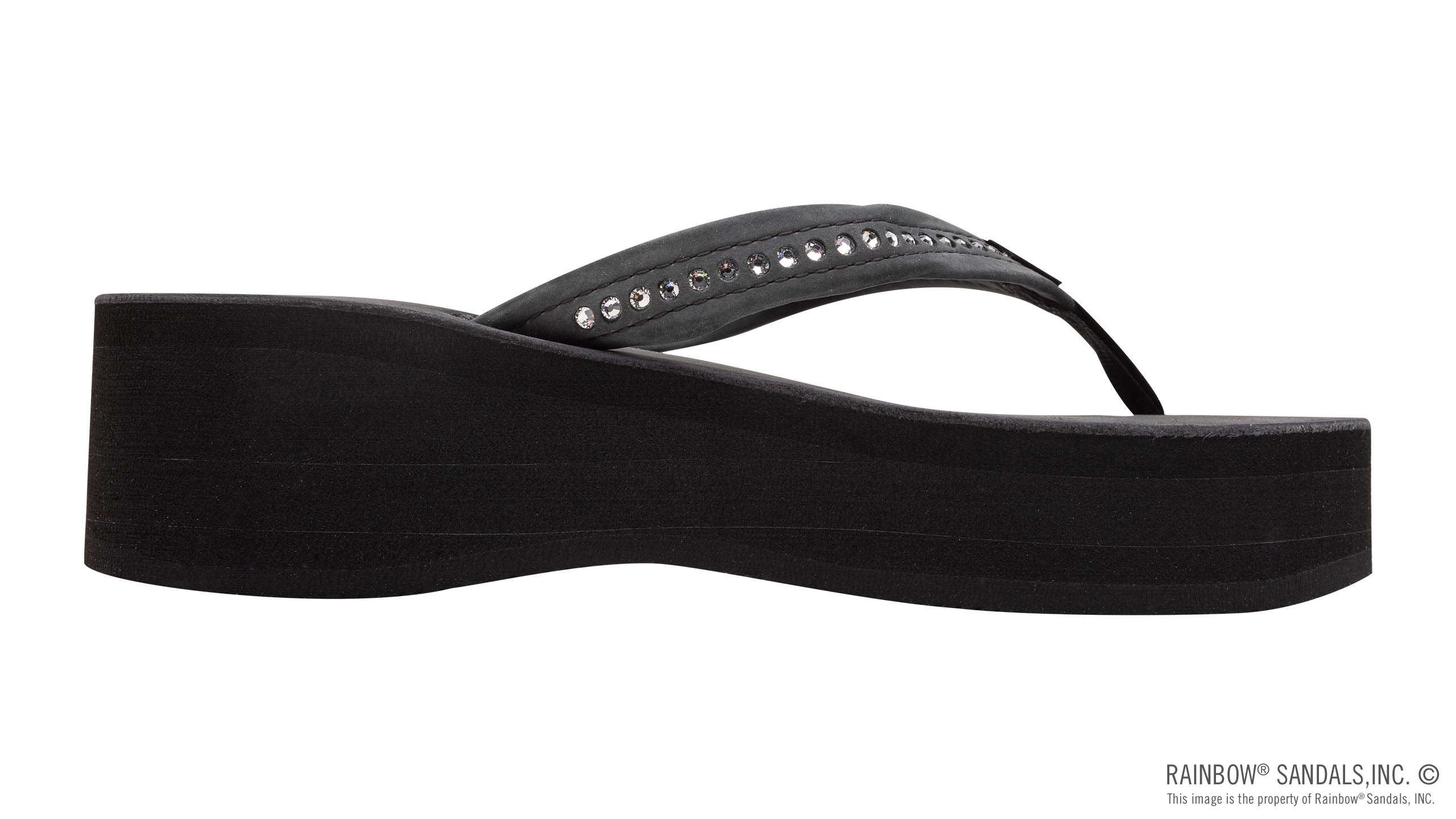 Six Layer Leather Wedge - 3/4" Strap with Crystals - Image 4