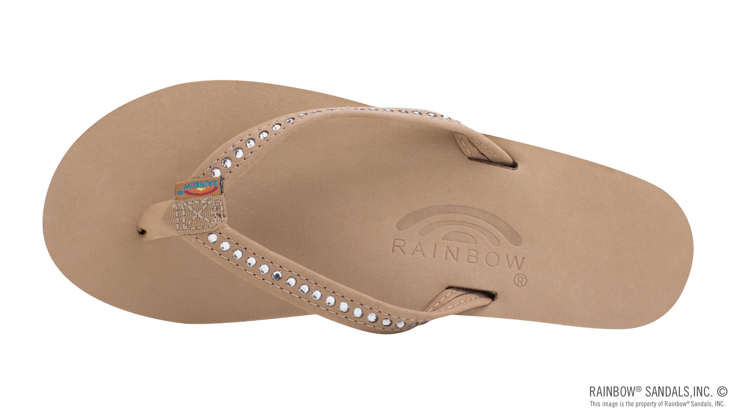 Crystal Collection - Single Layer Arch Support Leather 1/2" Narrow Strap with Crystals - Image 3