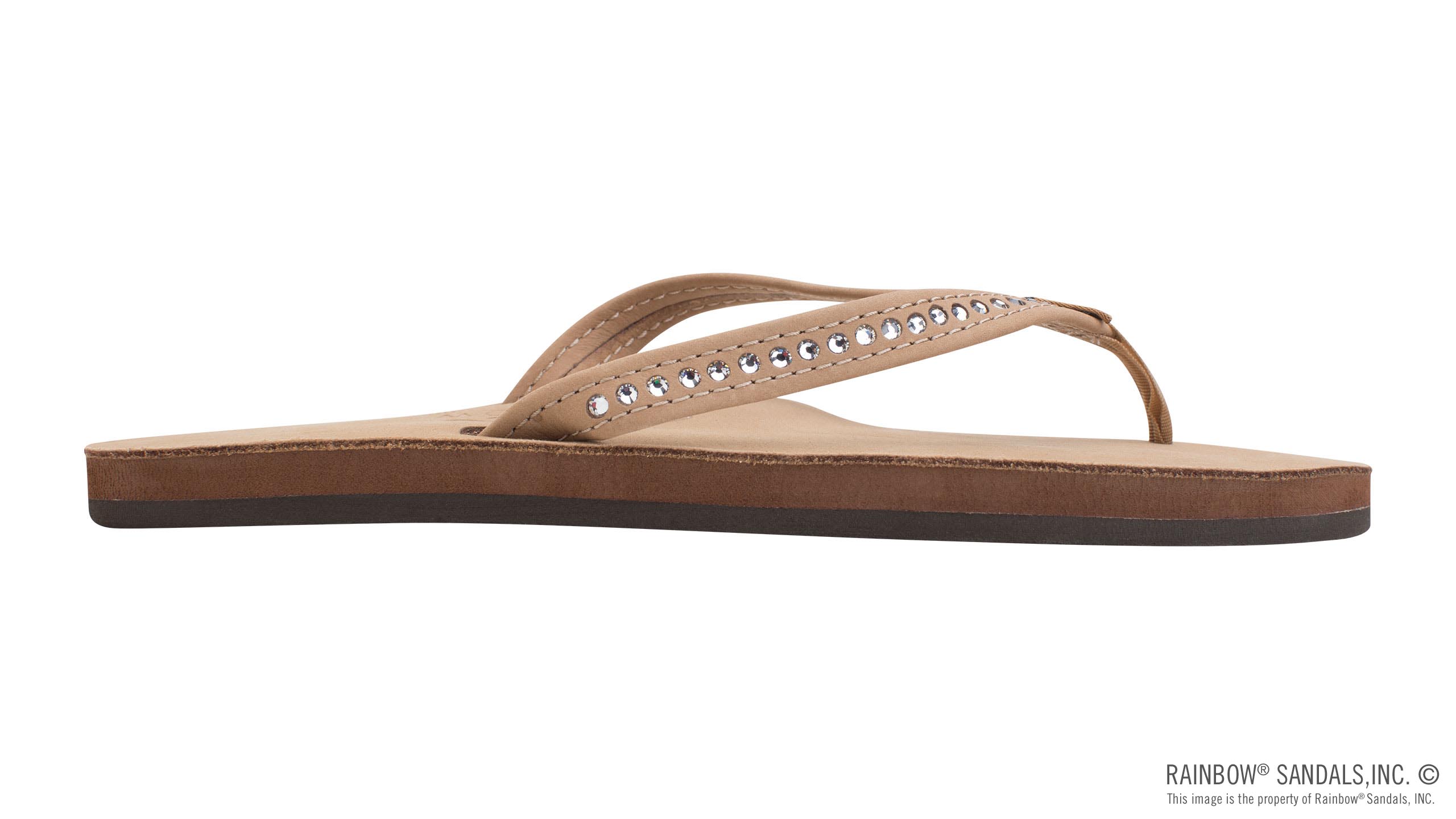 Crystal Collection - Single Layer Arch Support Leather 1/2" Narrow Strap with Crystals - Image 4