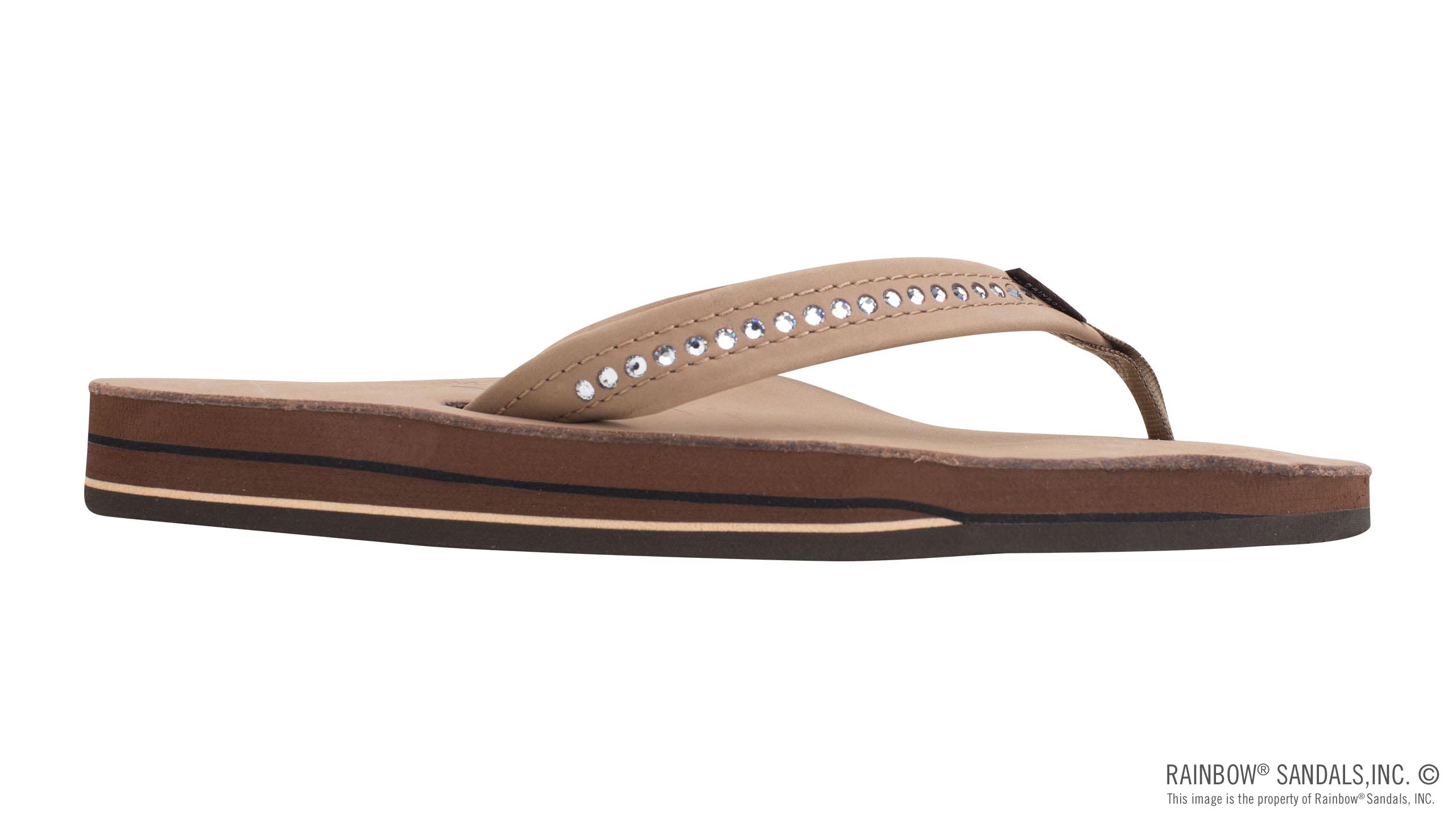 Crystal Collection - Double Layer Arch Support Leather 3/4" Medium Strap w/ Crystals - Image 4