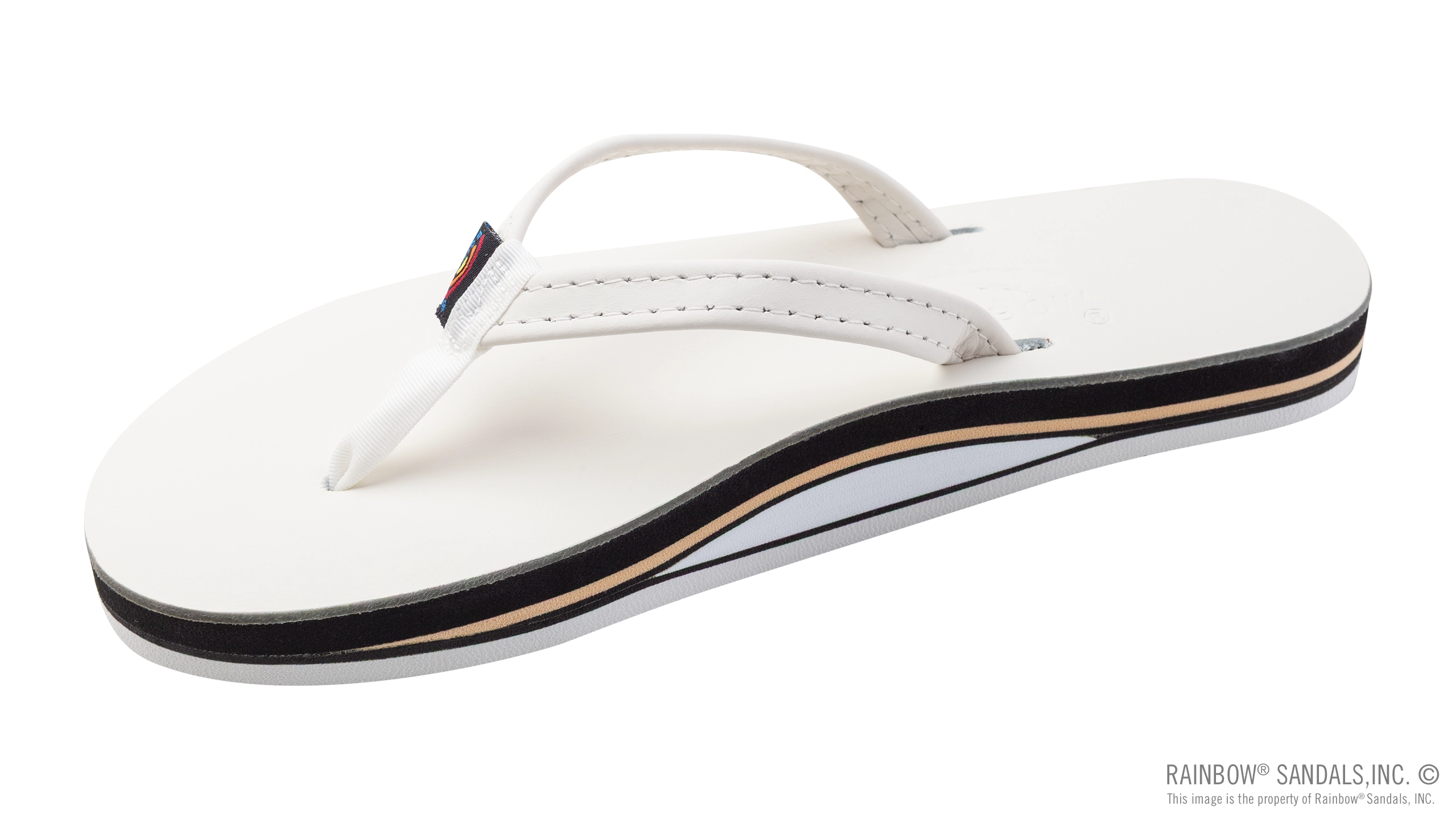 Cloud Dancer Leather Blk/Tan Layered w/ Arch Narrow Strap