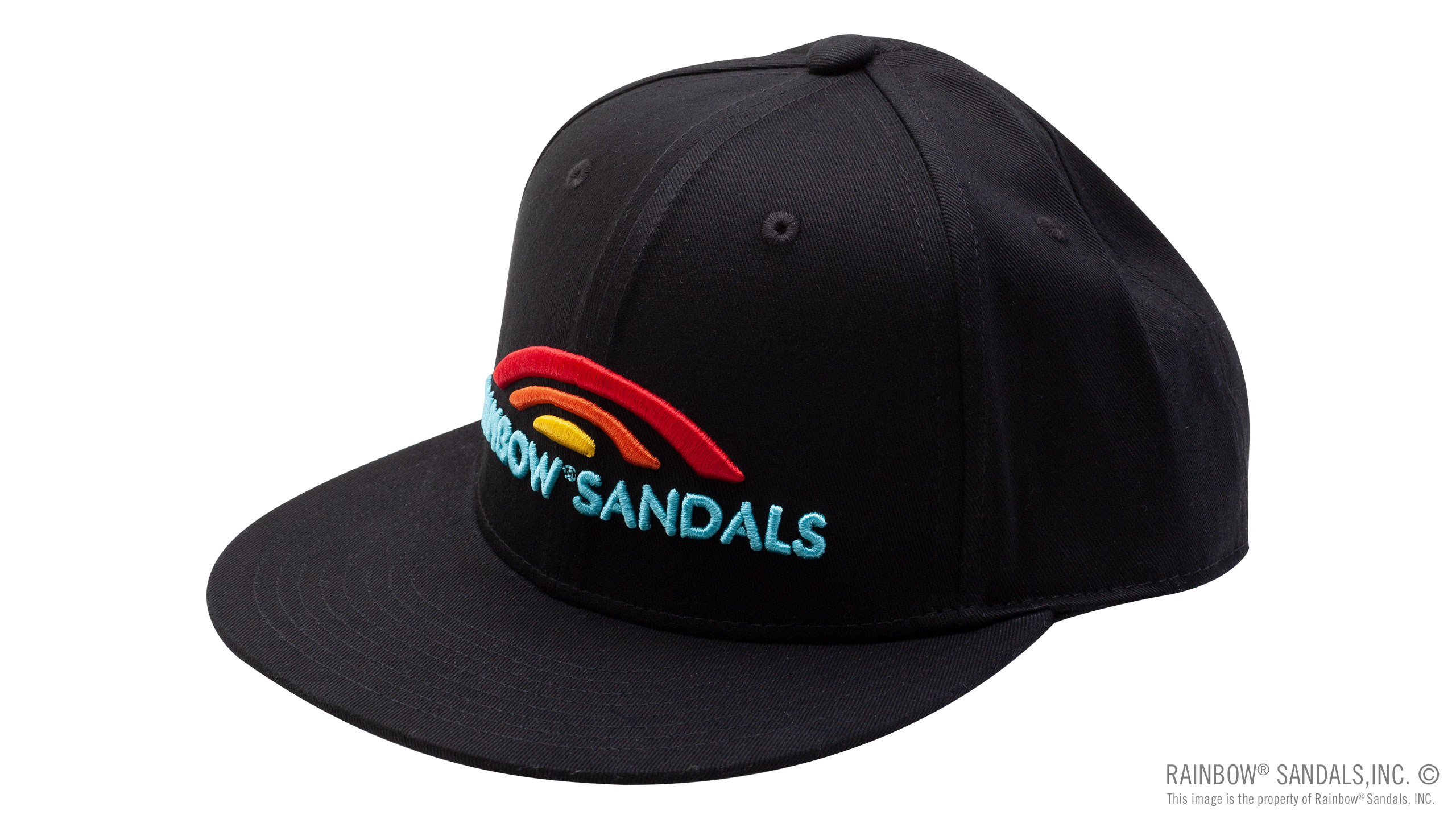 Rainbow? Sandals Black 100% Cotton Snap Back Hat